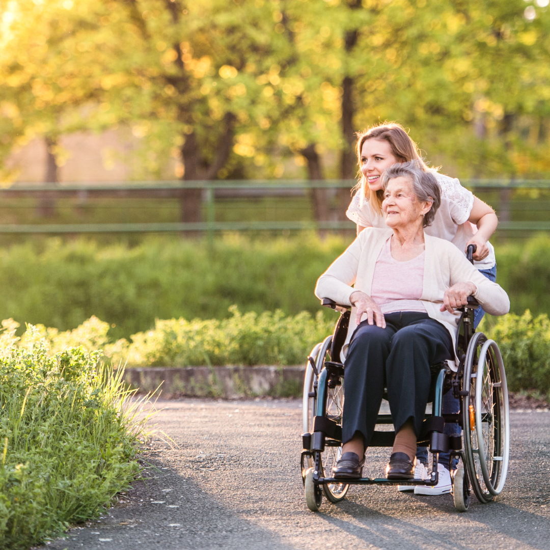 lightweight wheelchair in use outdoors