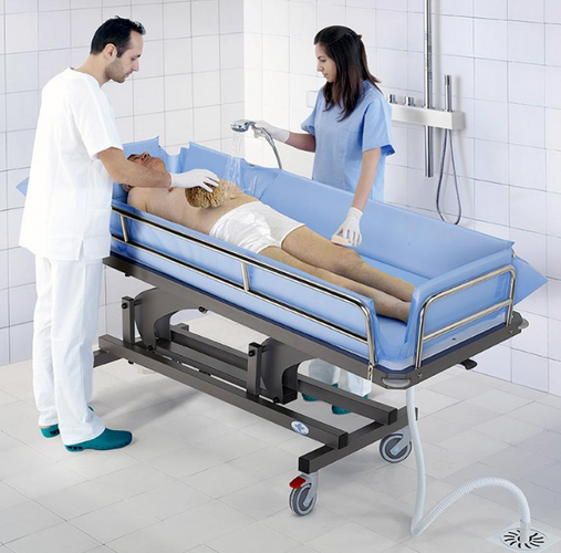 shower trolley in use