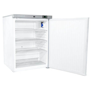 Coolmed 145L Spark Free Lab Fridge opened facing right