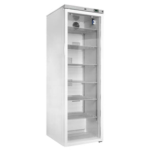 Coolmed 400L RTS Cabinet Medical Fridge glass door closed facing right