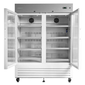 Coolmed 500L Large Medical Refrigerator opened glass door