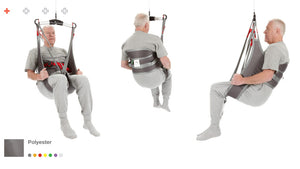 Direct Healthcare Group Hygiene Sling with back support patient hoisted  three views