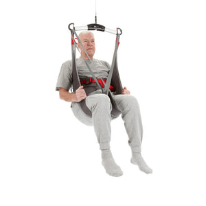 Direct Healthcare Group Hygiene Sling with back support patient hoisted  front view