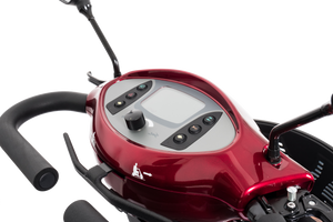 VanOs Excel Galaxy II 4 Wheel Mobility Scooter, red tiller