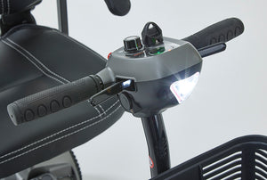 Motion Healthcare Alumina Air Mobility Scooter lit up