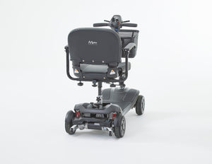 Motion Healthcare Alumina PRO, 4 Wheel, Lightweight, Electric Mobility Scooter with Lithium Battery, charcoal rear view oblique