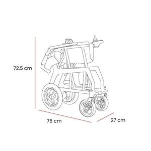 Motion Healthcare Nitro Powerchair folded specifications