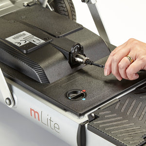 Motion Healthcare mLite, 4 Wheel, Lightweight, Folding Electric Mobility Scooter, grey Lithium Battery removing battery