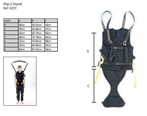Osprey Klip 2 Stand Harness Size Guide