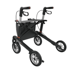 Rehasense | Athlon SL Rollator Range | Safest and Lightest Carbon Fibre Rollator Black Back Left