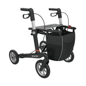 Rehasense | Athlon SL Rollator Range | Safest and Lightest Carbon Fibre Rollator Black Right Front