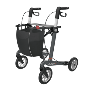 Rehasense | Athlon SL Rollator Range | Safest and Lightest Carbon Fibre Rollator Grey Front Left