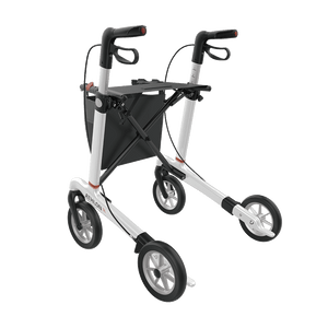 Rehasense | Athlon SL Rollator Range | Safest and Lightest Carbon Fibre Rollator White Back Left