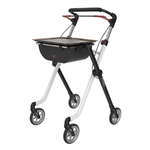 Rehasense | Space Pixel Rollator Range | Premium Indoor Rollator with Convenient Features Black White Front Left