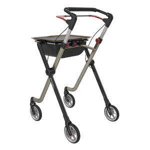 Rehasense | Space Pixel Rollator Range | Premium Indoor Rollator with Convenient Features Champagne Black Back Left