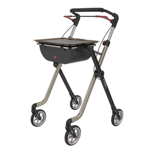 Rehasense | Space Pixel Rollator Range | Premium Indoor Rollator with Convenient Features Champagne Black Front Left