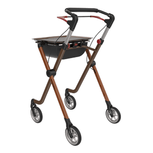 Rehasense | Space Pixel Rollator Range | Premium Indoor Rollator with Convenient Features Toffee Brown Back Left
