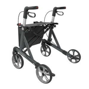 Rehasense | Server HD Rollator Range | Robust Design for Enhanced Safety and Comfort Grey Back Left