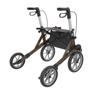 Rehasense | Server XC Explorer Rollator Range | Foldable Rollator with Ergonomic Features for Maximum Comfort Brown Back Right