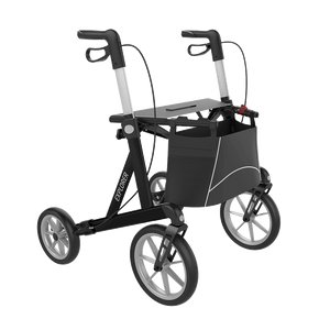 Rehasense | Server XC Explorer Rollator Range | Foldable Rollator with Ergonomic Features for Maximum Comfort Black Front Right