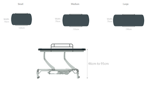 Seers CLINNOVA Therapy Hygiene Table specifications size and height