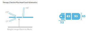 Seers Therapy 3 Section Couch Plus Head Specifications
