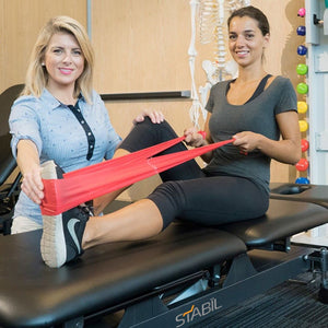 Stabil Pro 3-Section Treatment Table Black in use 2