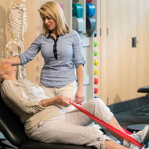 Stabil Pro 3-Section Treatment Table Black in use 3