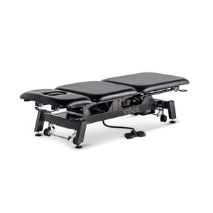 Stabil Pro Shorthead 3-Section Electric Treatment Table- Black 5 lying down position low height
