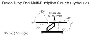 Sunflower Medical Fusion Drop End Multi-Discipline Couch Electric or Hydraulic dimensions 2