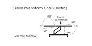 Sunflower Medical Fusion Phlebotomy Chair with Electric or Hydraulic dimensions