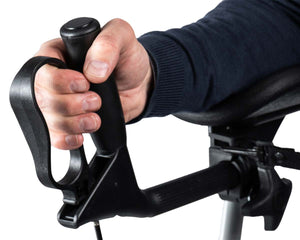 Man using the brake on Troja Forearm Walker 2