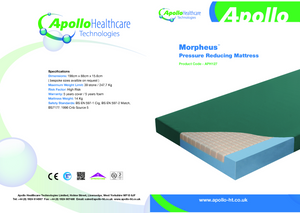 Apollo Healthcare | Morpheus Plus Mattress Clinically Proven Pressure-Reducing Mattress with Mammoth Technology for Enhanced Sleep Efficiency specification