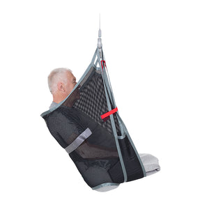 Direct Healthcare Group AmpSling polyester net patient hoisted side view