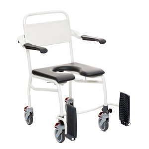 Direct Healthcare Group Mobile Soft Seat Commode Shower Chair foot rest up