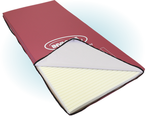 Invacare Propad VIsco Mattress Overlay with zip open to show castellated cut foam
