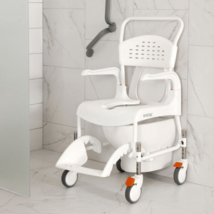 Etac | Clean Height Adjustable Shower Commode Chair Tailor-Made Comfort with Adjustable Seat Height for Easy Transfers and Versatile Use home setting