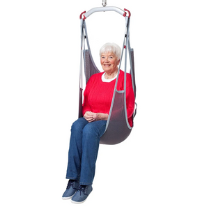 Etac | Molift EvoSling Comfort MediumBack Net Sling Full Body Support for Users with Joint Sensitivity. This shoulder-height sling, made of breathable polyester net full view