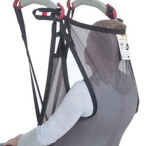 Etac | Discover comfort and flexibility with EvoSling Shadow HighBack, tailored for users requiring extra support Ideal for wheelchair transfers close view