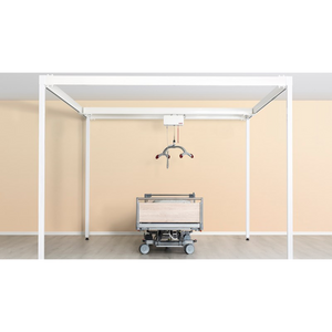 Etac | Molift Quattro The Ultimate Freestanding Traverse Gantry for Temporary Hoisting Needs Solve Overhead Lifting Challenges with Stability complete setup