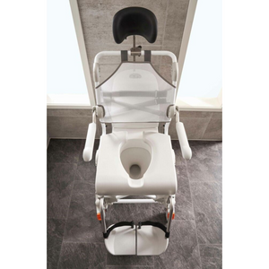 Etac | Swift Mobil Tilt-2 Comfortable and Safe Shower Commode Chair for Carer and User Unique Tilt Function upper view