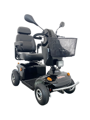 Black Freerider | Mayfair 8 Deluxe Road-Legal 4-wheel Mobility Scooter | Class 3 8mph Scooter with 20 Miles Range | Air-Filled or Solid Tyres