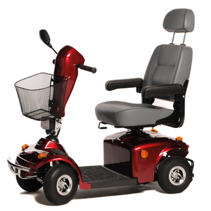 Freerider | Explore Freedom with Our Road-Legal 4-wheel Scooter Up to 20 Miles Battery Range and a Choice of Air-Filled or Solid Tyres red