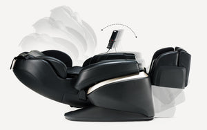 reclining Black Fujiiryoki JP-2000 Zero Gravity Massage Chair. Advanced 5D AI+ Full Body Massage Experience. Heated Back Massage & Therapeutic.