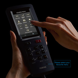 Remote control on the Black Fujiiryoki JP-2000 Zero Gravity Massage Chair. Advanced 5D AI+ Full Body Massage Experience. Heated Back Massage & Therapeutic.