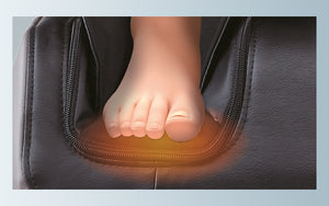 Black and grey Fujiiryoki JP-3000 Zero Gravity Massage Chair. Advanced 5D AI+ Full Body Massage Experience. Foot heat