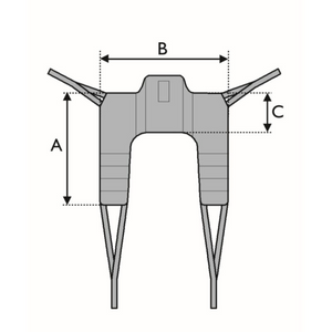 Invacare | Transfer Stand Assist Sling Seamless Seated Transfers for Users with Good Control  size diagram