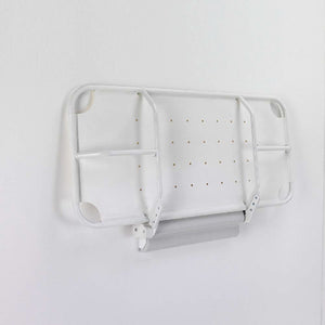 Prism Medical | Freeway Easi-Change Fixed Height Shower Stretcher  folded against wall
