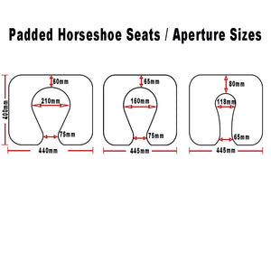 Prism Medical | Freeway T80 Reclining Shower Chair horseshoe aperture sizes