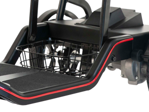Scooterpac |  Revolutionize Your Mobility with the Feather Fold Folding Mobility Scooter basket closeup